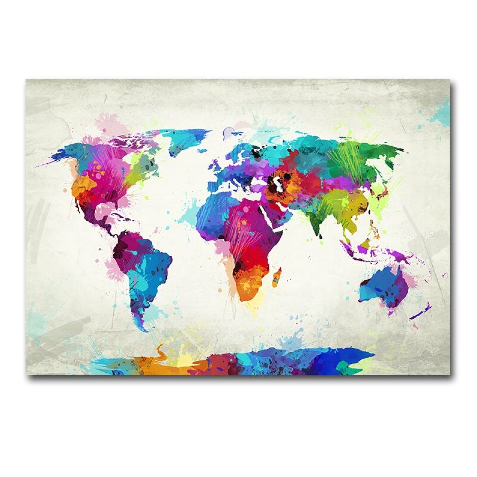 Watercolor World Map – The Canvas Museum